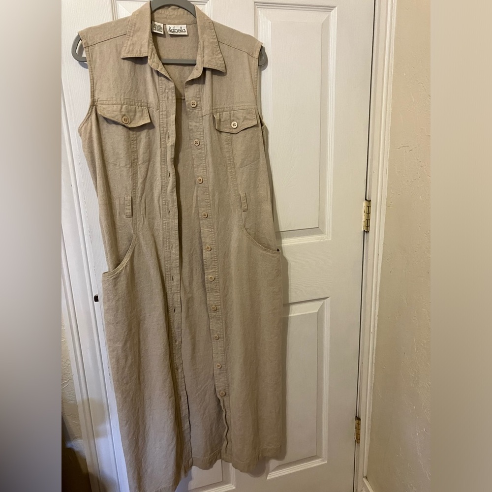 Maxi length linen dress cotton dress.